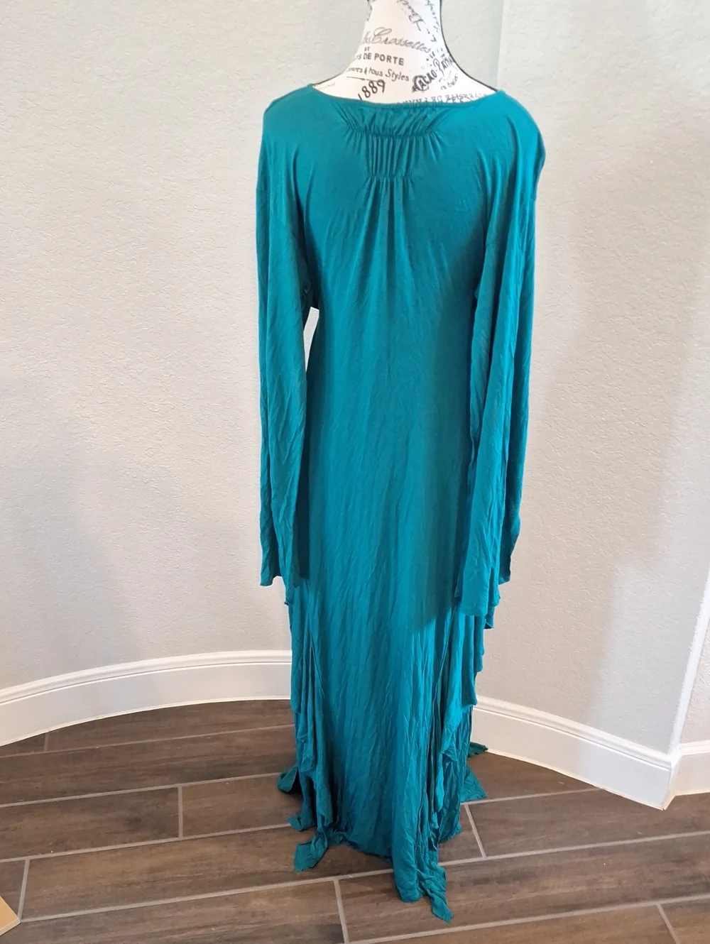 Free People FP Beach Witchy Open Sleeve Coastal Maxi Dress Teal Size Small